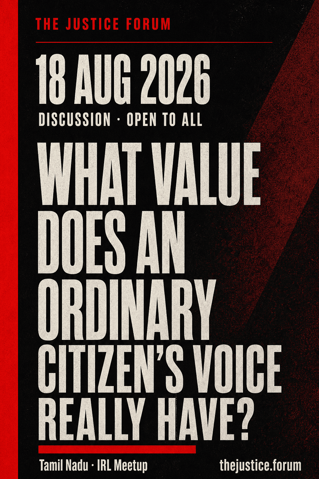 Poster for What value does an ordinary citizen's voice really have?